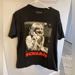 SCREAM Drew Barrymore movie Halloween black short sleeve graphic TSHIRT large